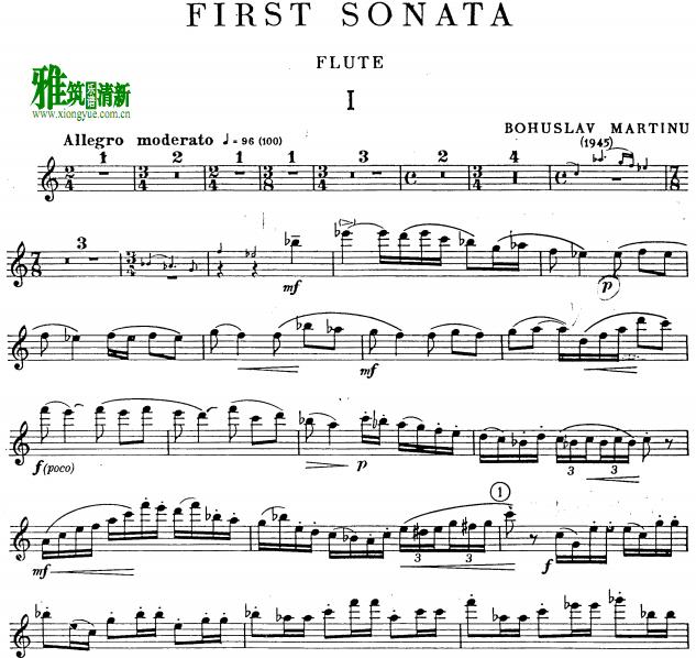 Ŭ First Sonata for Flute and Piano