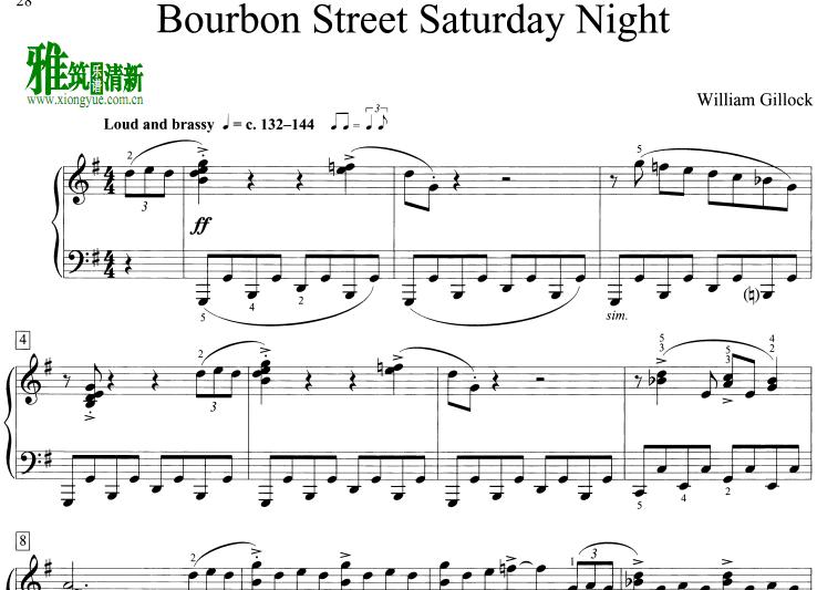 William Gillock - Bourbon Street Saturday Night Piano Sheet