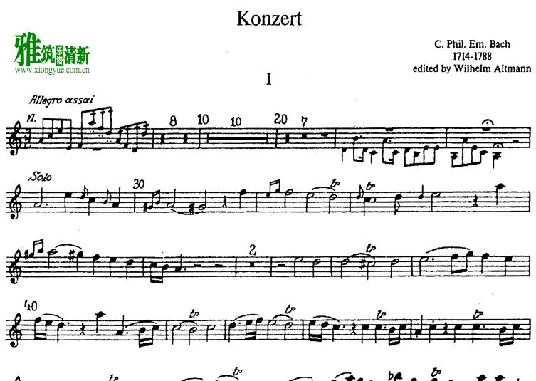 ͺ AСЭbach Flute Concerto in A minor H.431