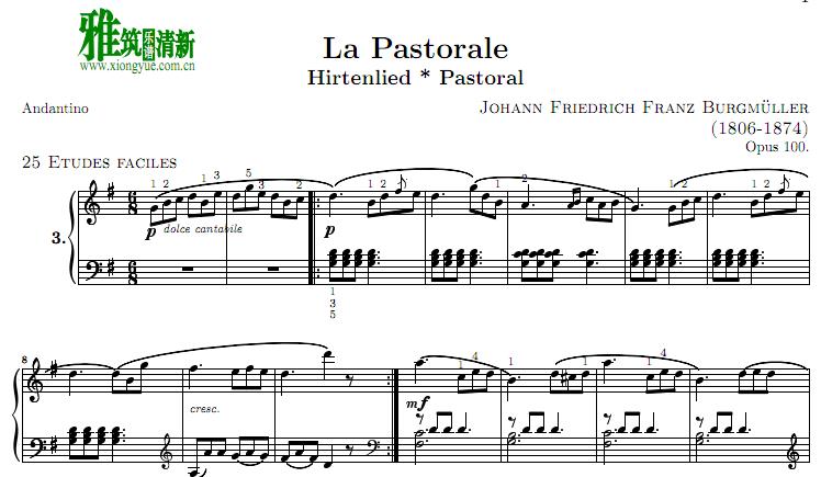 Burgmuller - La Pastorale Op. 100 No. 3