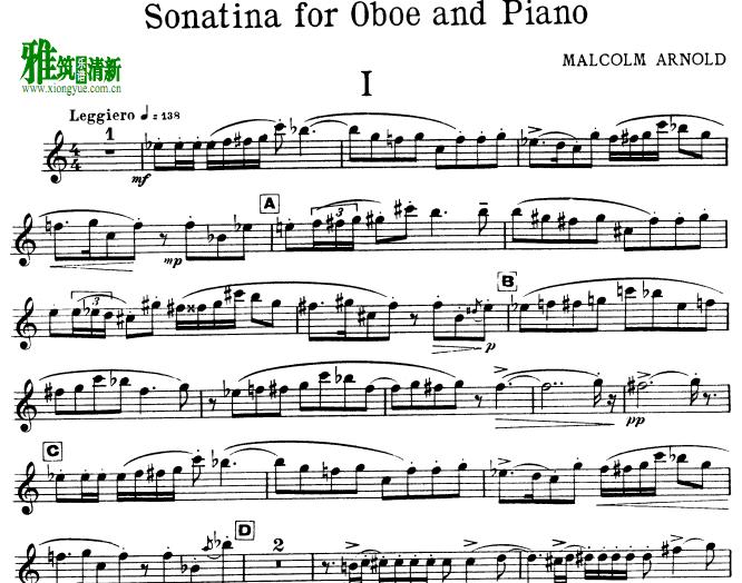 Arnold - Sonatina for Oboe and Piano ˫ɹ