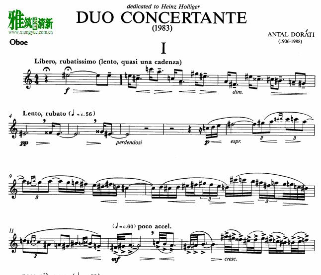 Antal Dorati Duo Concertante for oboe and piano ˫ɹЭ ˫ɹ