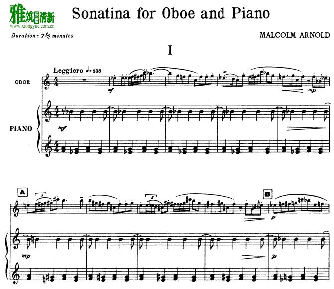 ŵ - С˫ɹٰܸ  Arnold - Sonatina for Oboe and Piano Op. 28