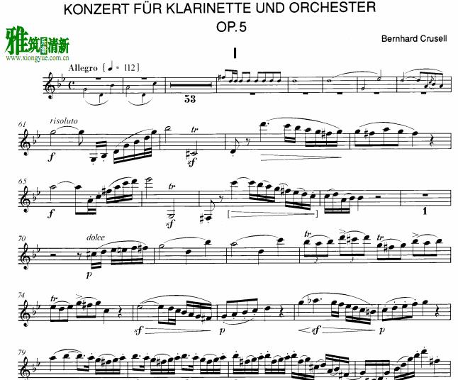 bernhard crusell ³Clarinet Concerto No.2, Op.5ɹ