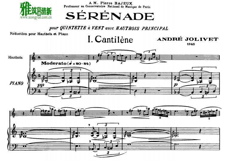 André Jolivet  ·Τ Сҹ Serenade for oboe and piano ˫ɹٰܸ