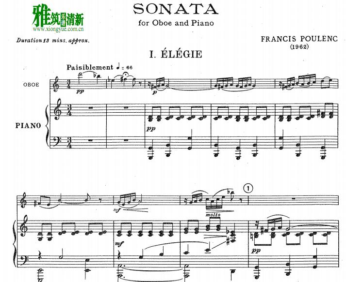 Francis Poulenc˹·ʿ˫ɹ - Sonata for Oboe and Piano ˫ɹܸ
