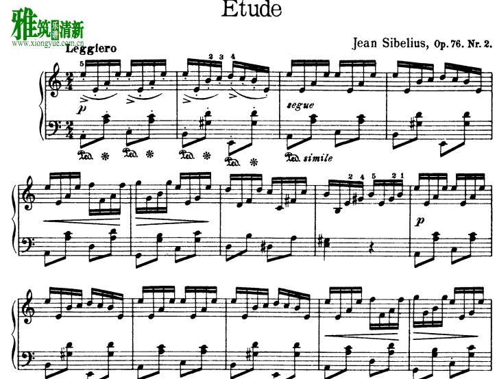 Sibelius Etude Op 76 No.2