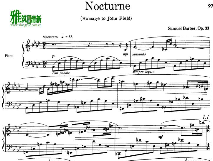Samuel Barber - Nocturne, Op. 33