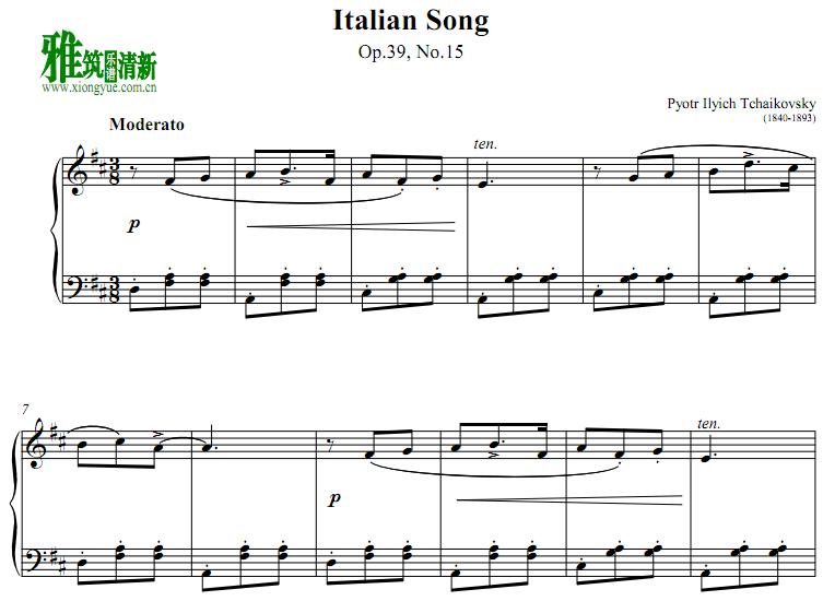 Tchaikovsky  Italian Song Op. 39 No. 15
