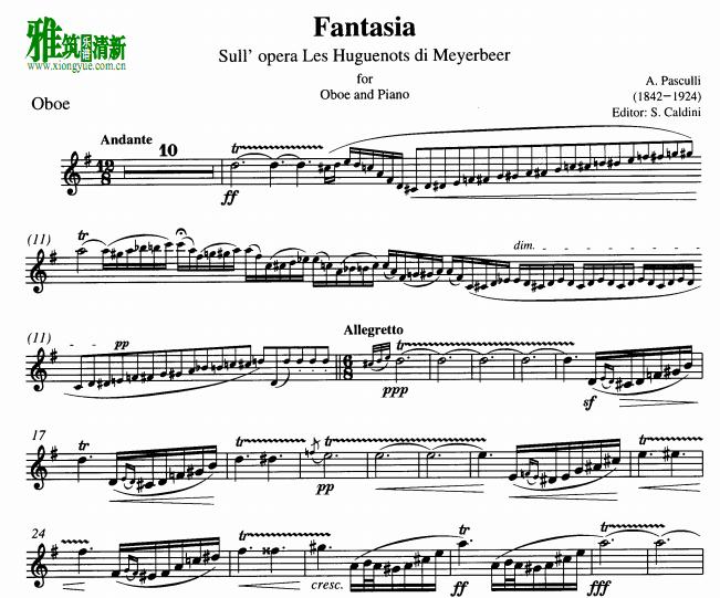 ˹Pasculli - Fantasia sull'opera Les Huguenots di Meyerbeer  ˫ɹ