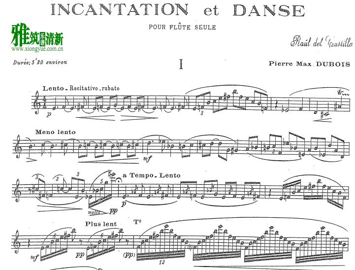Dubois - Incantation and Danse 