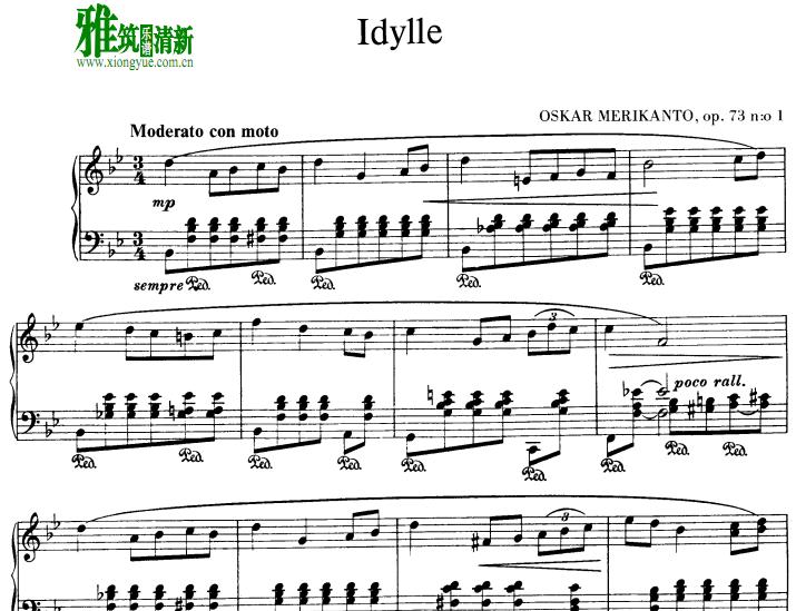 Oskar Merikanto Idylle Op.73 No.1 