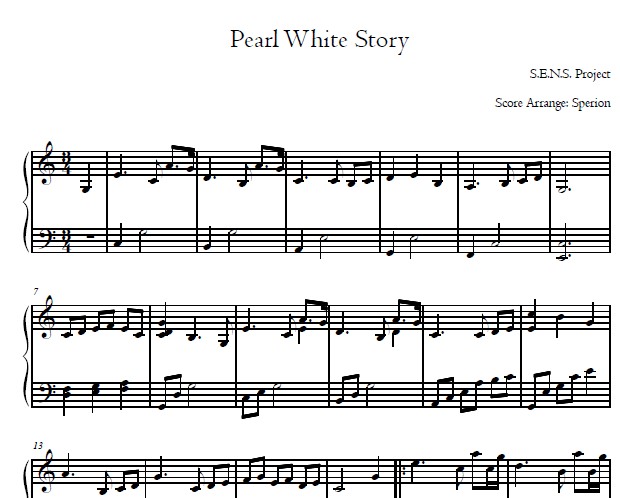 神思者S.E.N.S. ― Pearl White Story钢琴谱