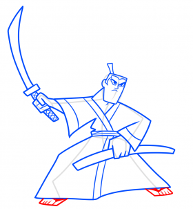 how to draw samurai jack step 7