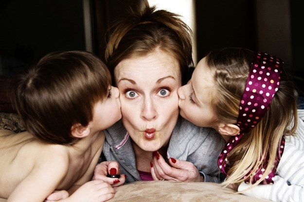 Get caught in a mommy sandwich.